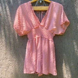 Pink Ribbed Romper